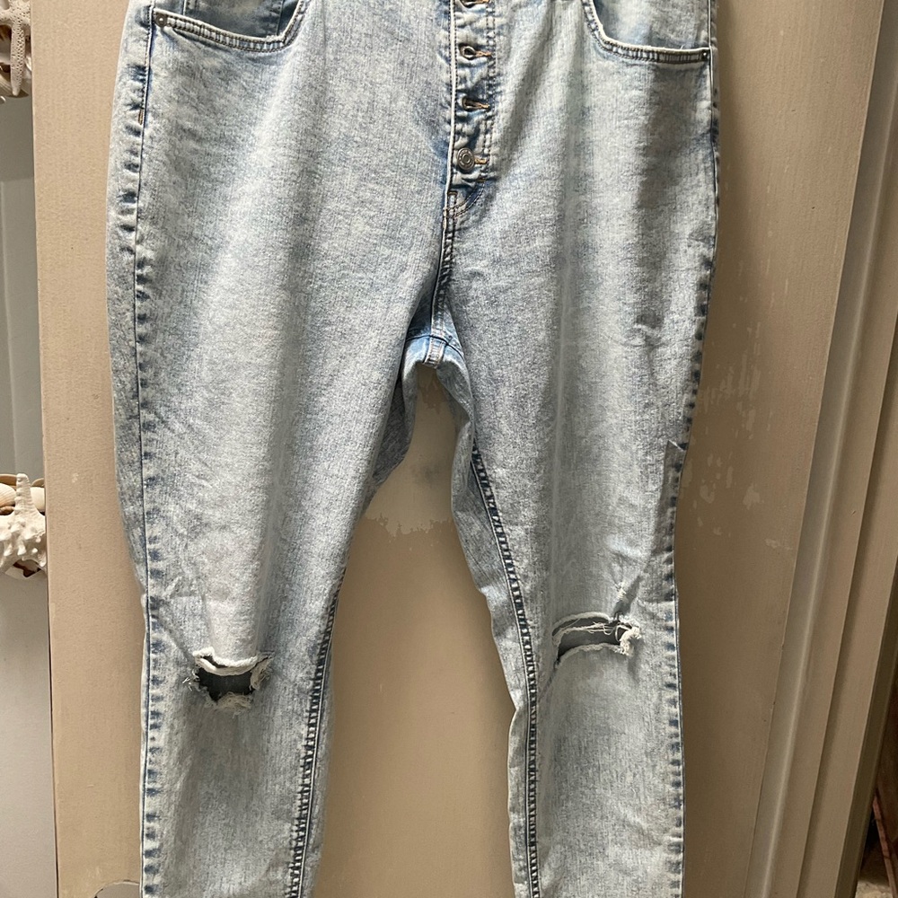 Wild Fable Blue Relaxed Jeans with Distressed Details